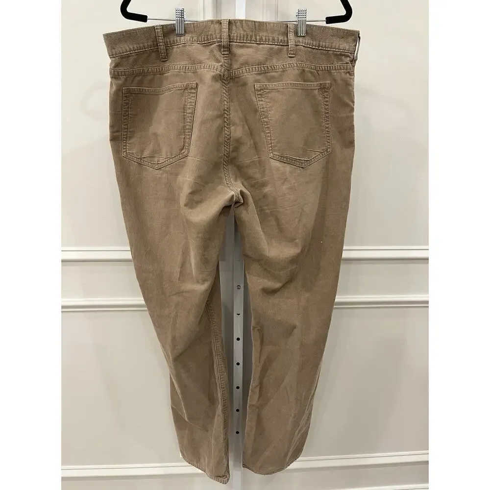 J Crew Beige Corduroy Matchstick Low Rise Straight Leg 40x34 Pants